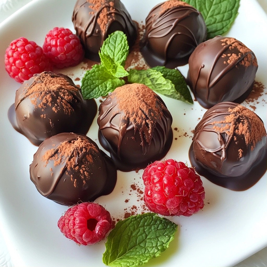 Silky Dark Chocolate Raspberry Truffles with Delightful Filling