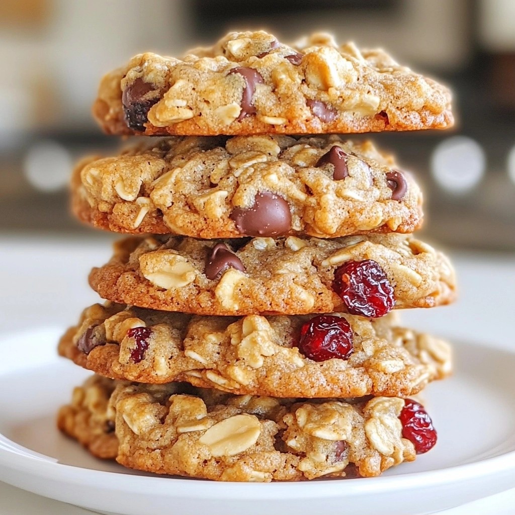 Chewy Chocolate Chip Cranberry Oatmeal Cookies Recipe