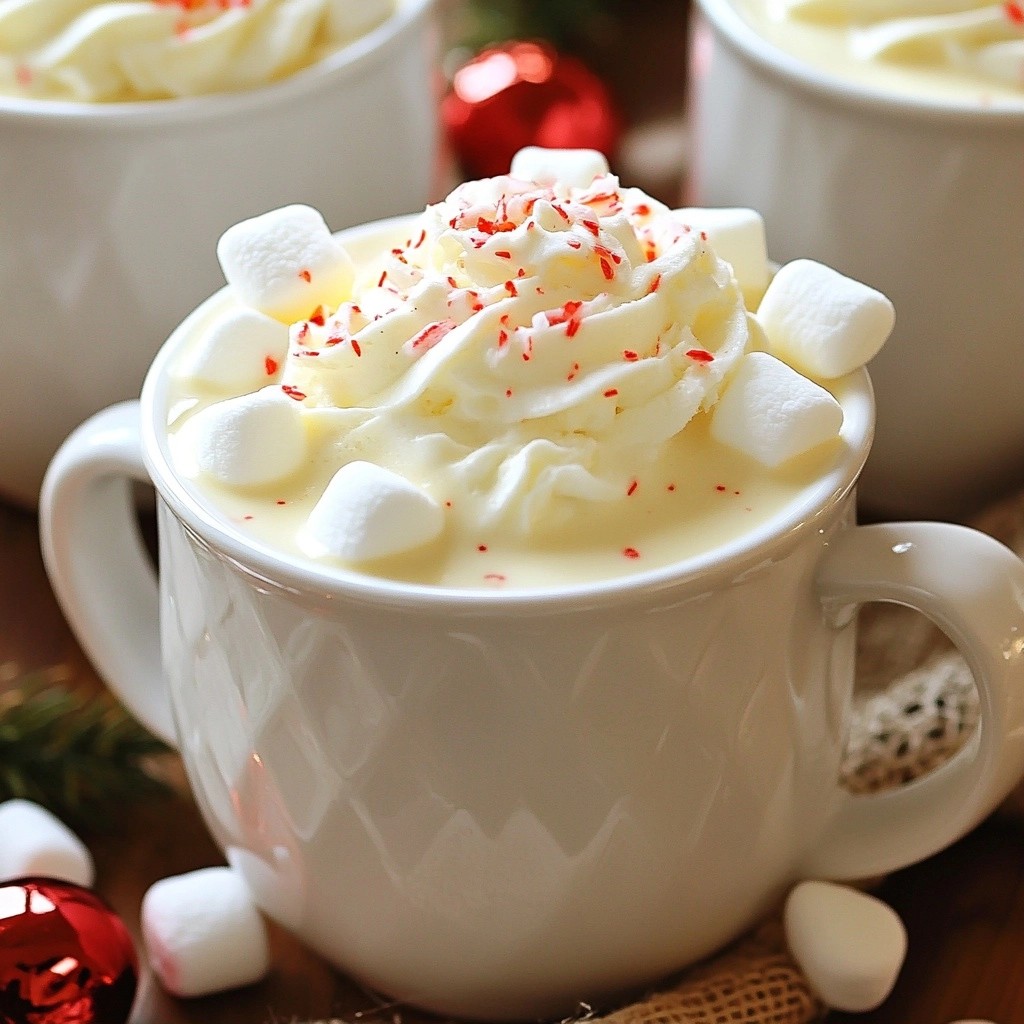 Minty White Chocolate Hot Chocolate with Marshmallows Delight