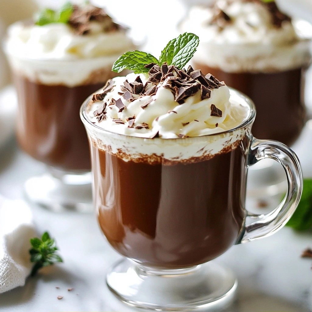 Rich Dark Chocolate Mint Hot Chocolate Delightful Treat