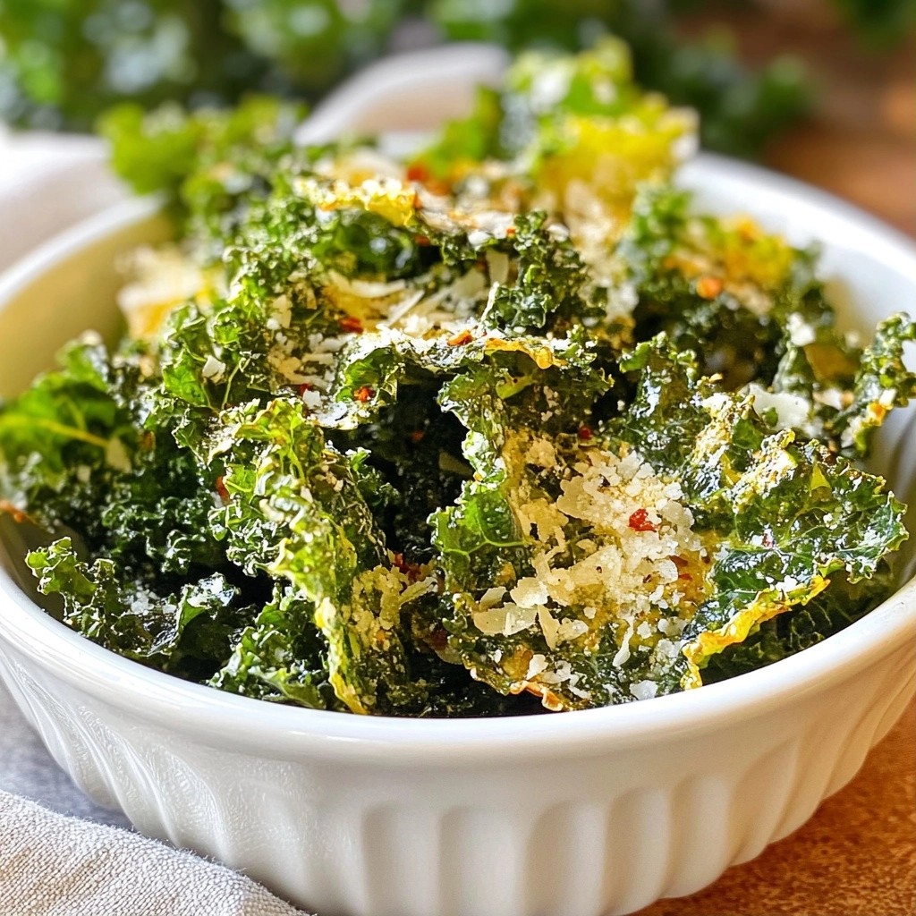 Crunchy Low-Carb Garlic Parmesan Kale Chips Recipe