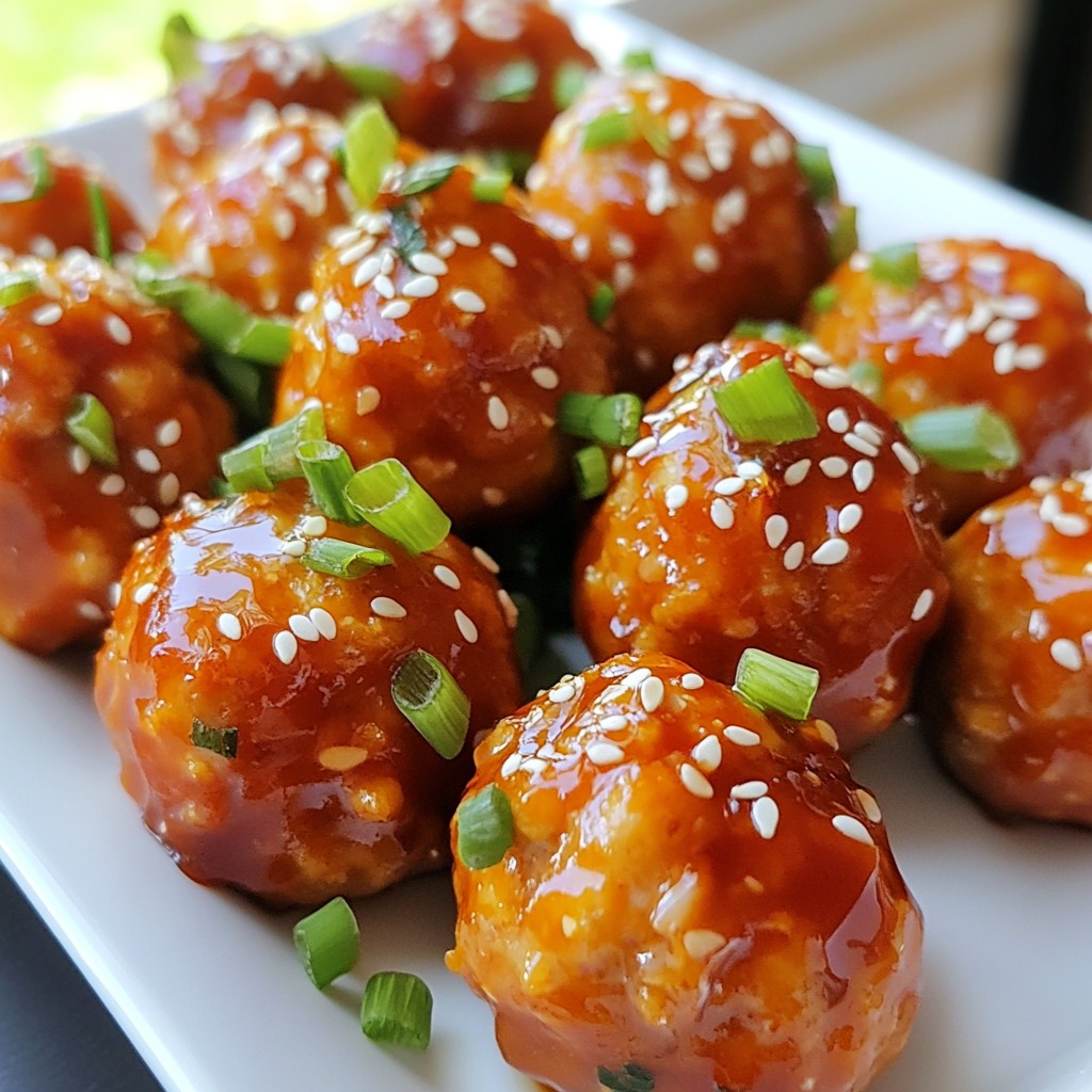 Sriracha Honey Chicken Meatballs Savory and Simple