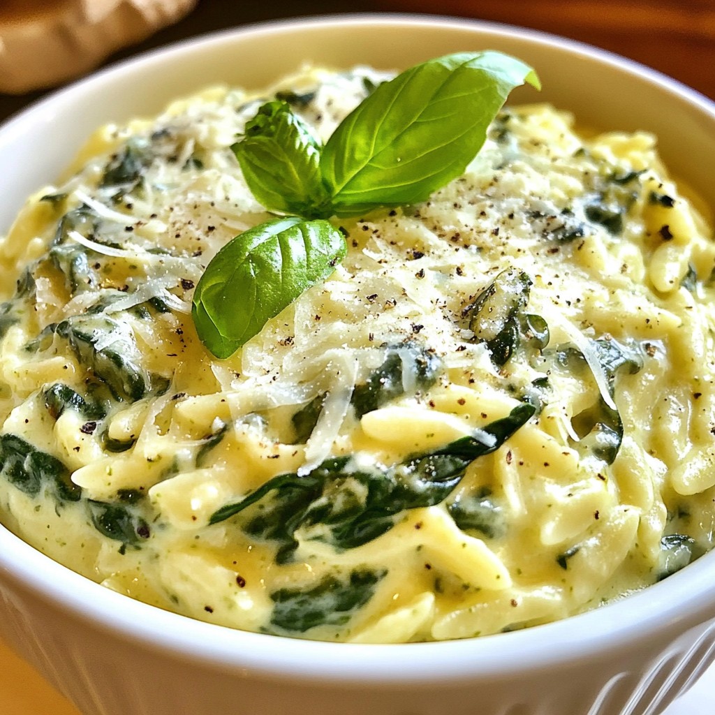 Creamy Spinach Parmesan Orzo Tasty and Easy Meal