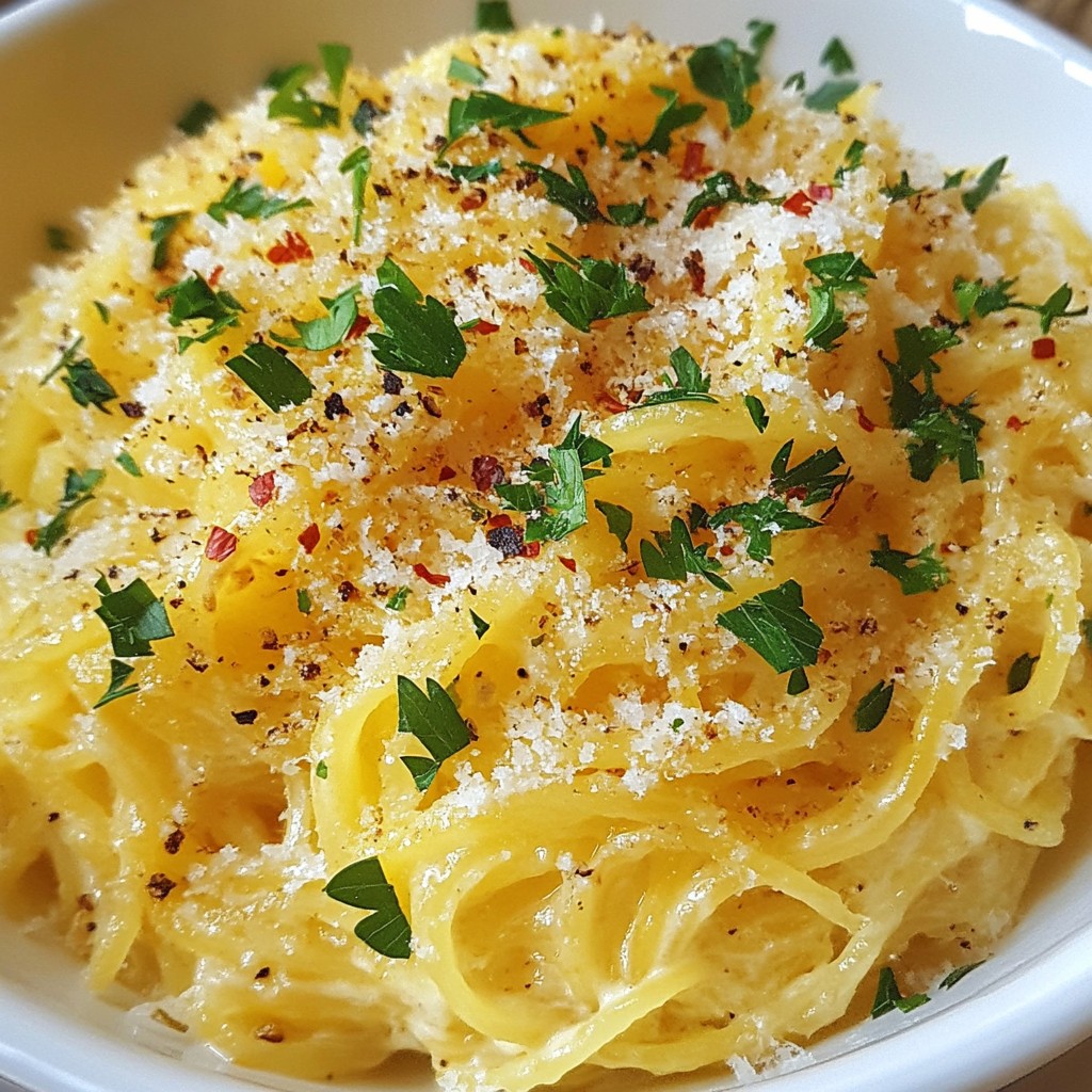 Spaghetti Squash Alfredo Creamy Comfort Food Dish