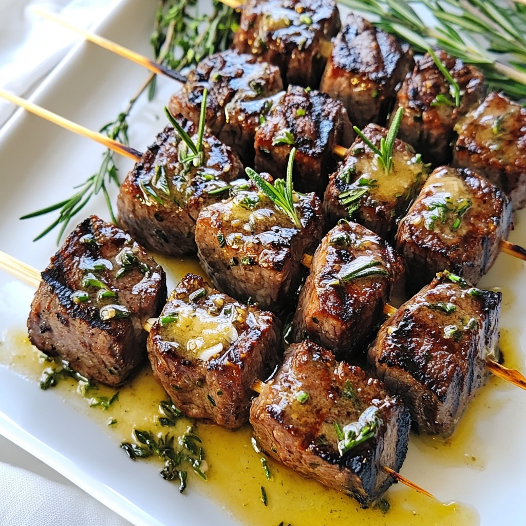 Garlic Butter Herb Steak Skewers Easy Grilling Recipe