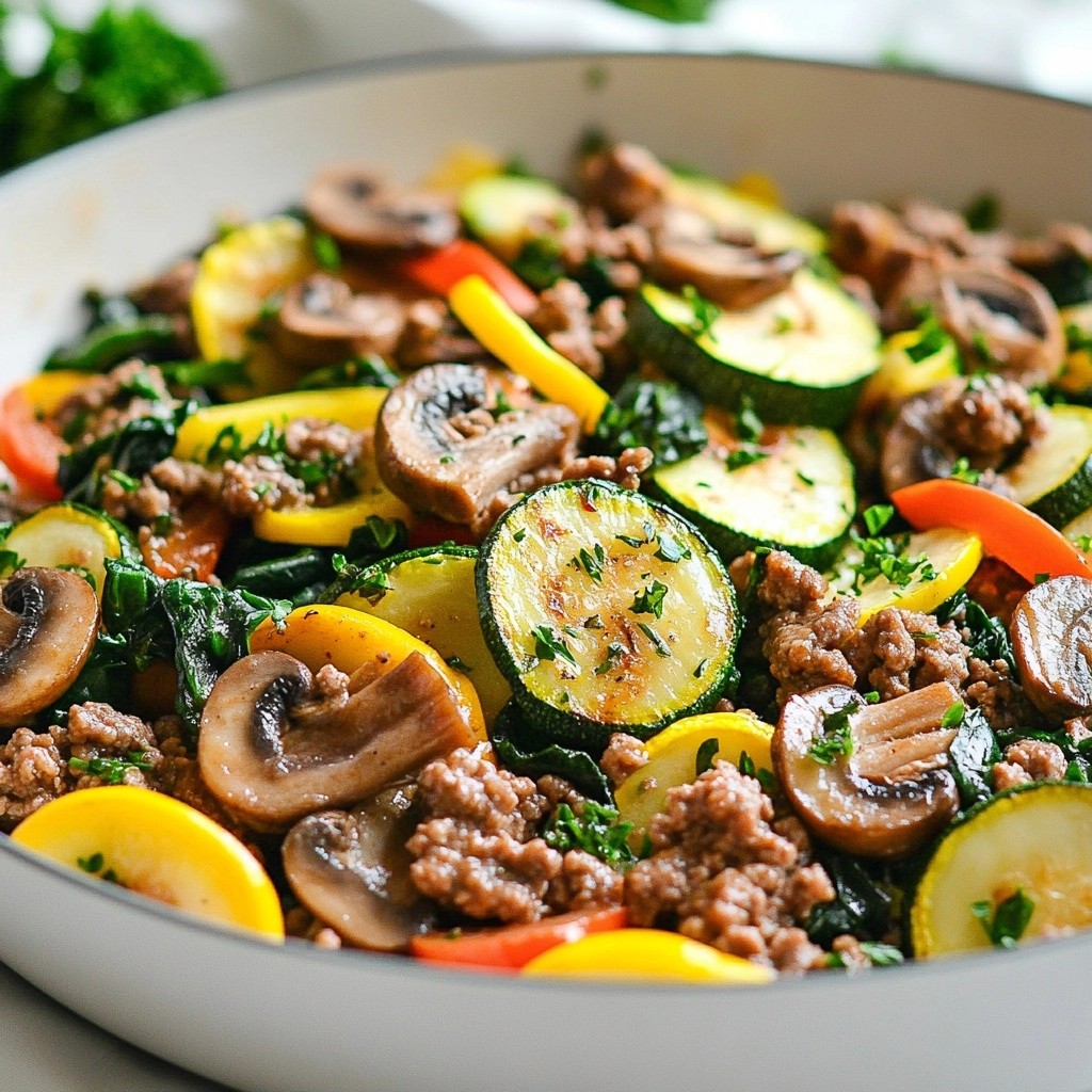 Hearty Low-Carb Beef and Veggie Skillet Delight