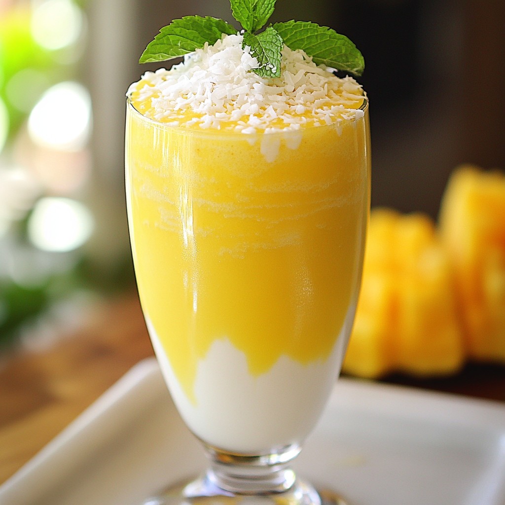 Pineapple Coconut Smoothie Refreshing and Delicious Drink