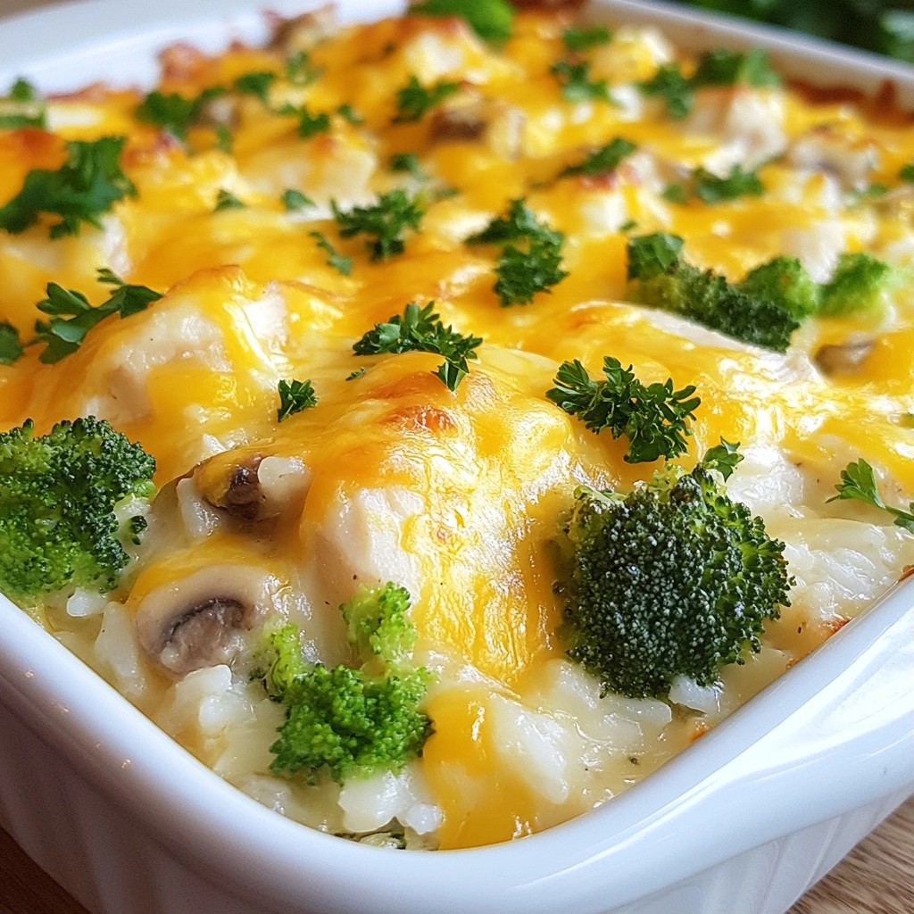 Savory Family Meals Cheesy Chicken and Rice Bake