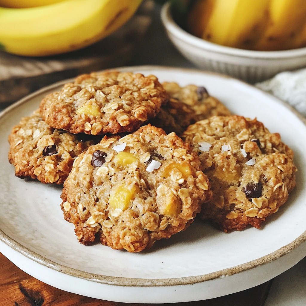 Coconut Banana Oatmeal Cookies Homemade Delightful Treat