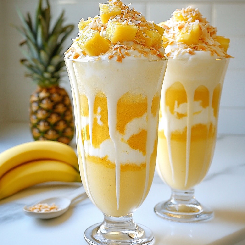 Pineapple Coconut Smoothie Creamy and Refreshing Drink