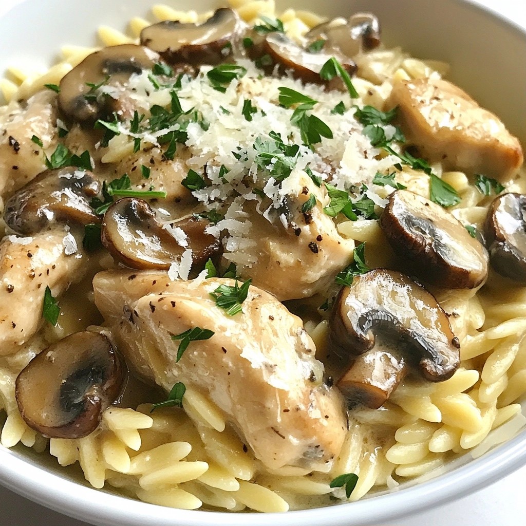 Simple One-Pot Recipes Chicken and Mushroom Orzo Delight