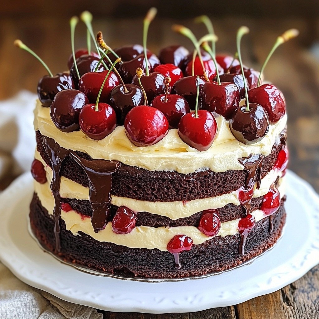 Moist Chocolate Cherry Buttercream Layer Cake Recipe
