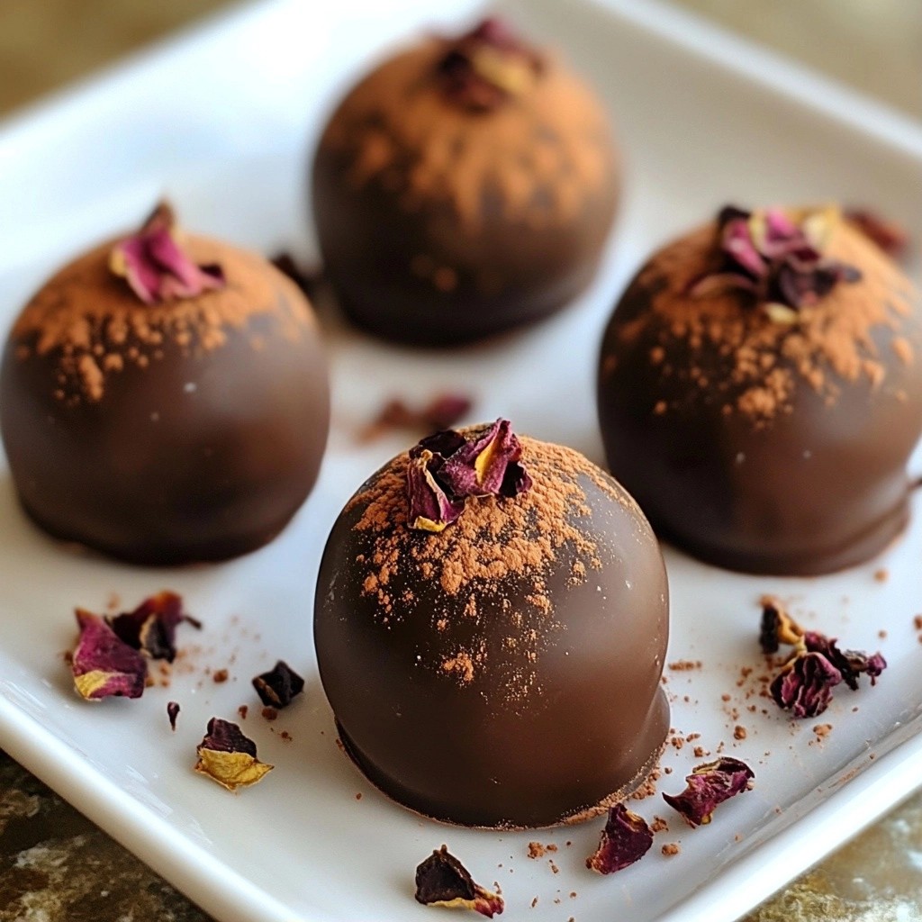 Rose Infused Chocolate Truffles with Creamy Centers