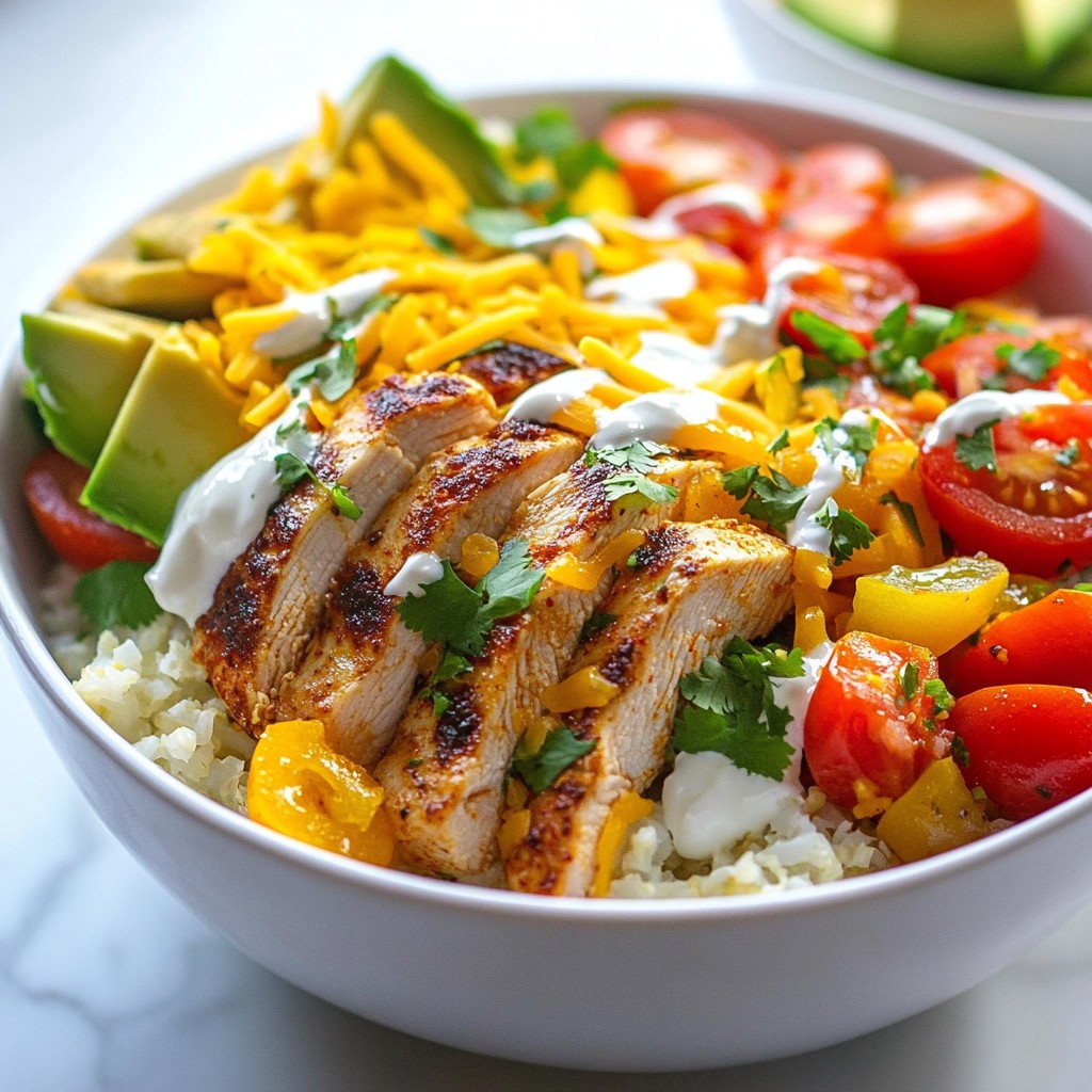 Easy Keto Chicken Burrito Bowls Delightful Recipe