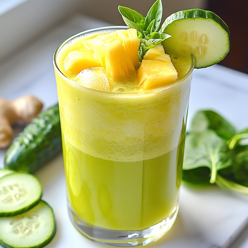 Pineapple Ginger Green Juice Refreshing Natural Blend