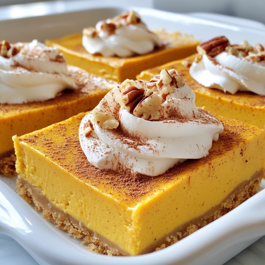 Pumpkin Cheesecake Bars Delicious Holiday Dessert Treat