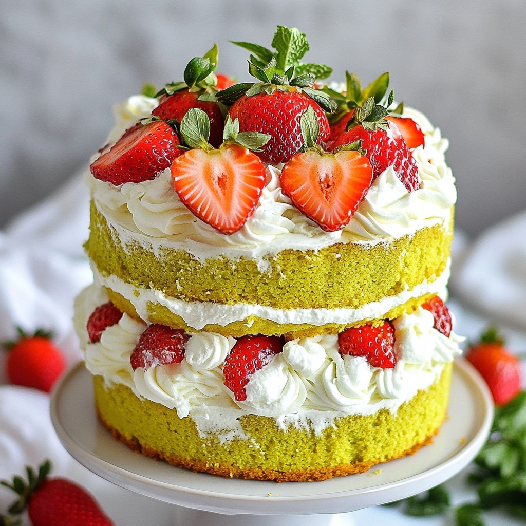 Matcha Strawberry Layer Cake Delightfully Fresh Treat