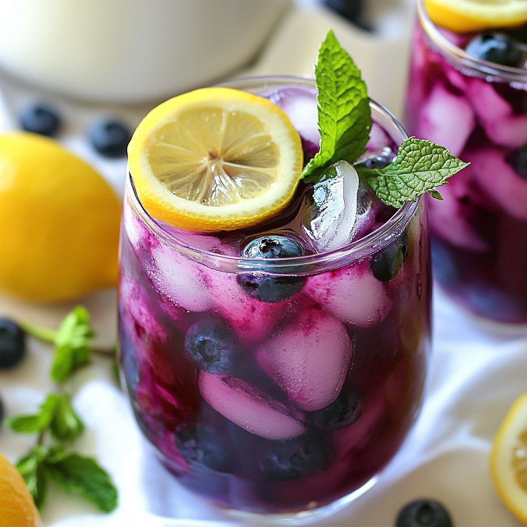 Blueberry Mint Lemonade Fresh and Refreshing Drink