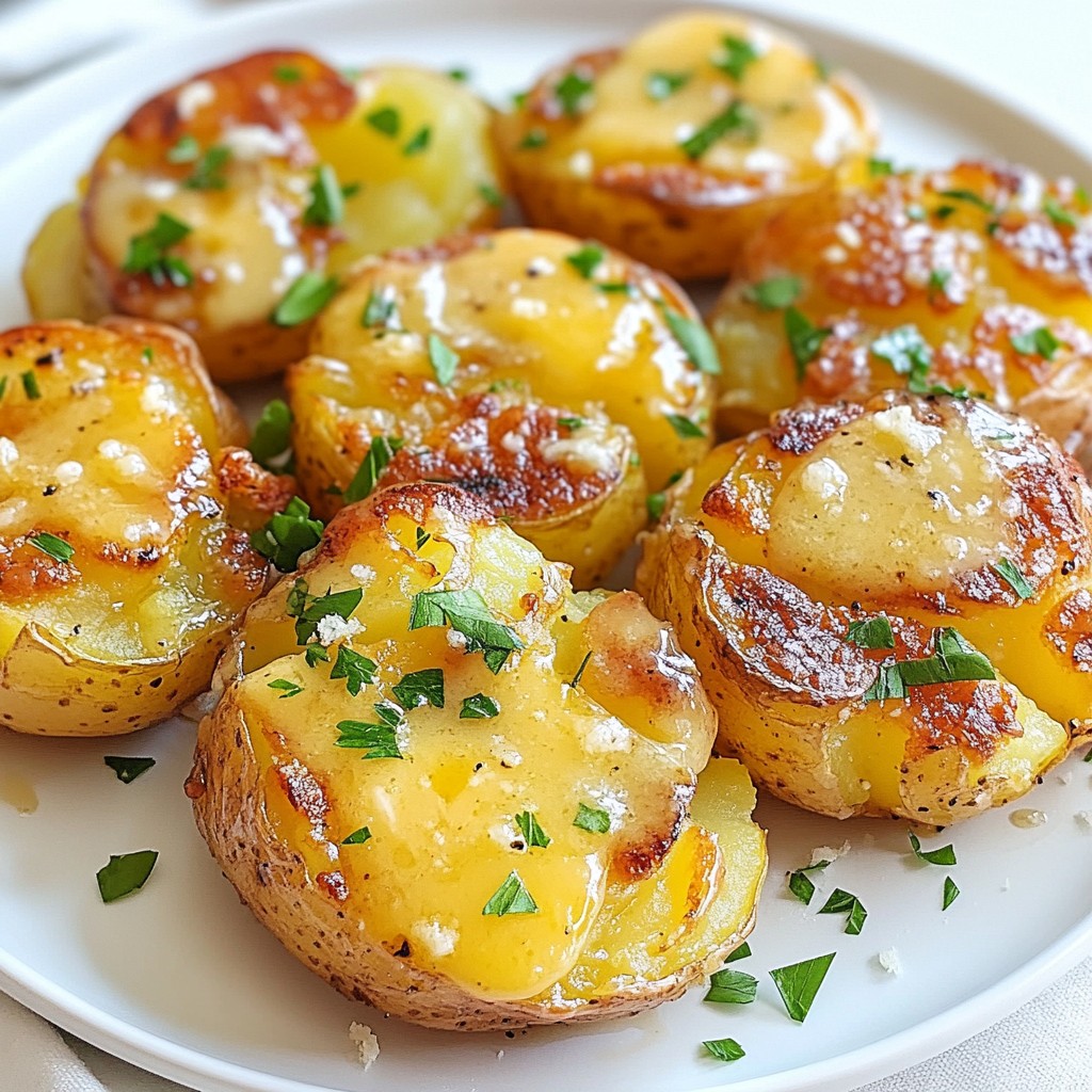 Crispy Garlic Butter Smashed Potatoes Delightful Dish