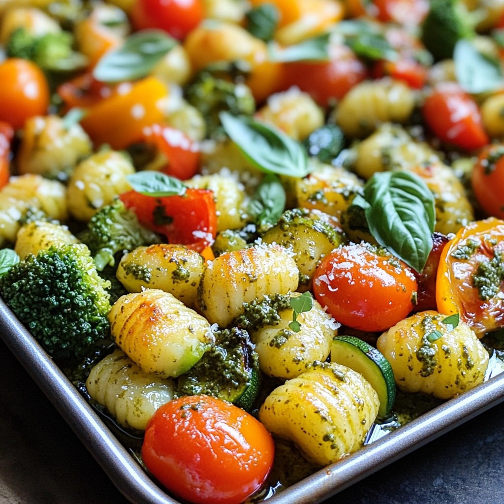 Sheet Pan Pesto Gnocchi and Veggies Burst of Flavor