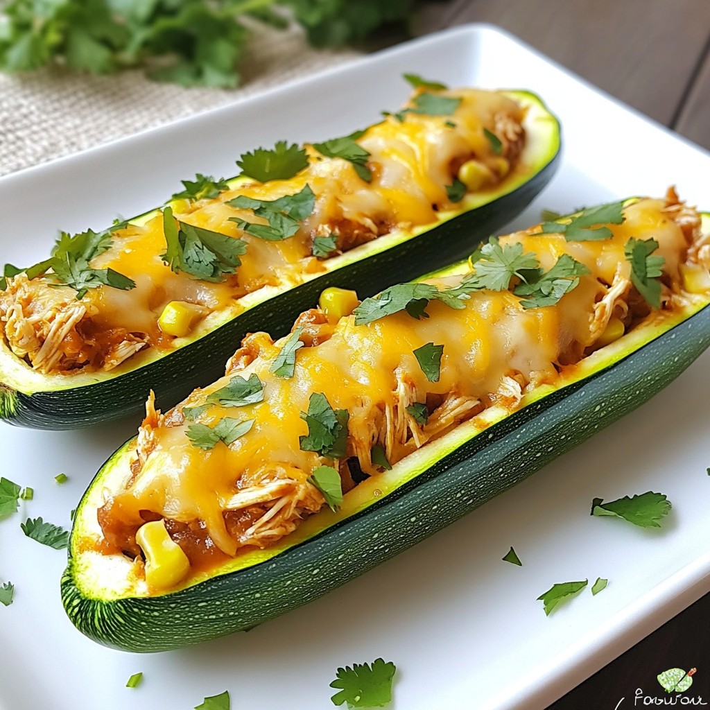 BBQ Chicken Stuffed Zucchini Boats Flavorful Feast