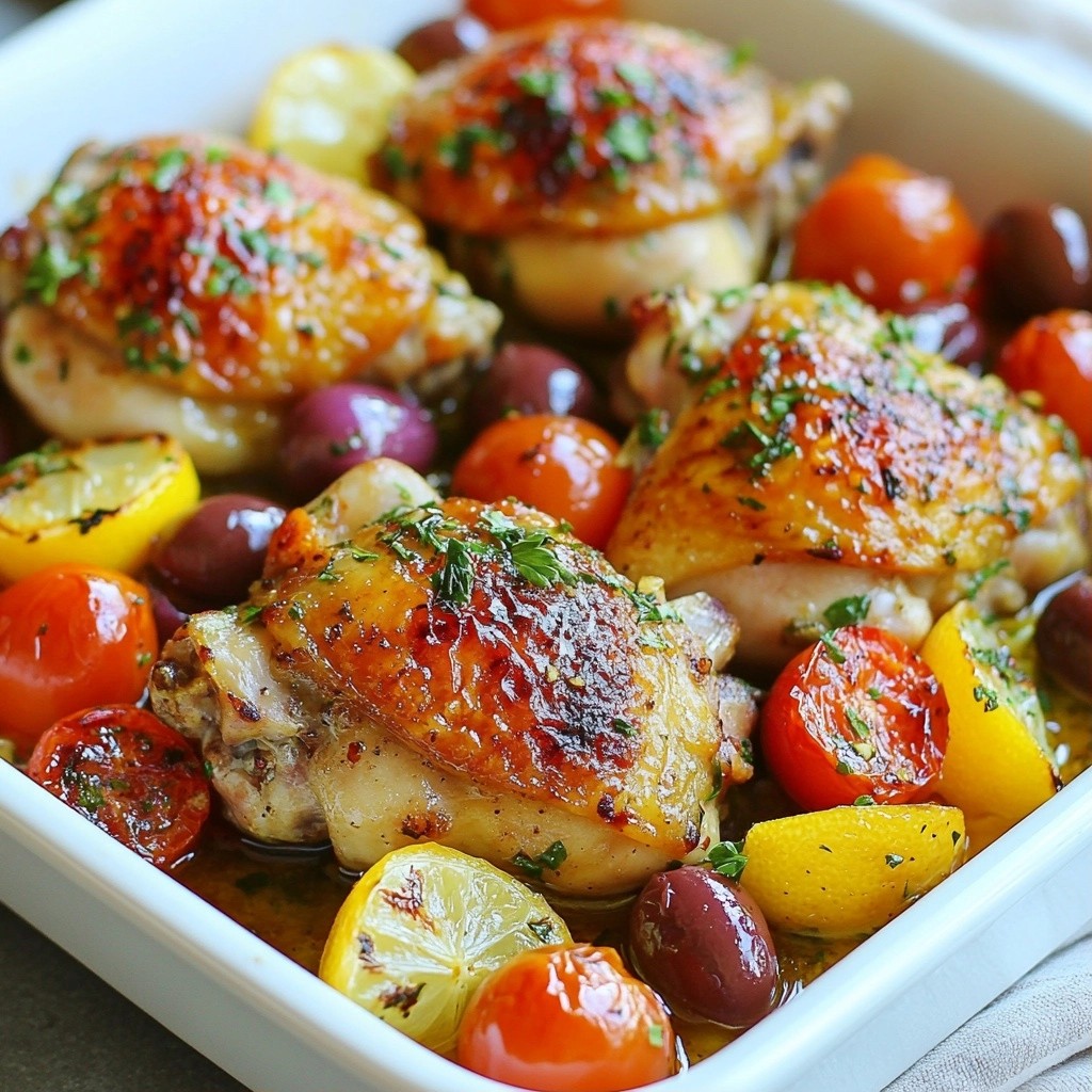 Hearty Family Meals Baked Greek Chicken Thighs Recipe