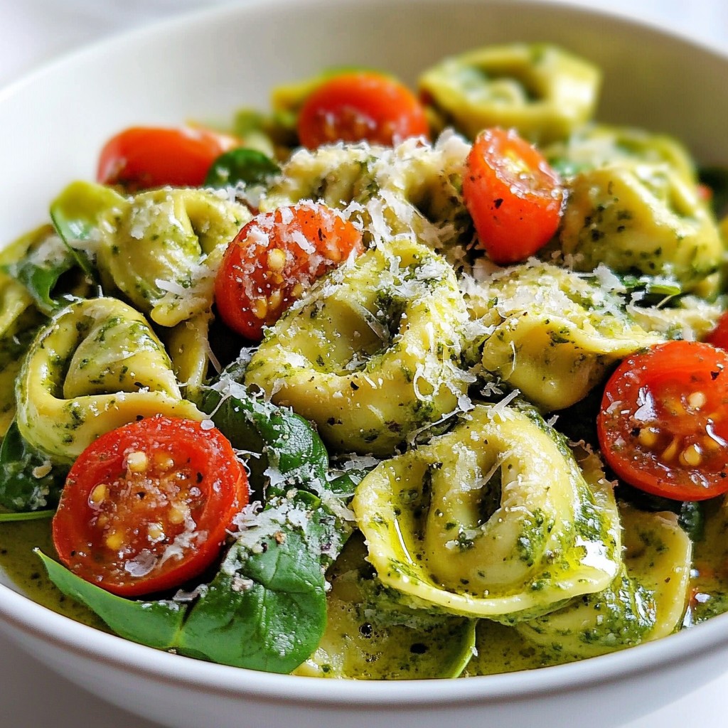One Pot Creamy Pesto Tortellini Rich and Flavorful Meal