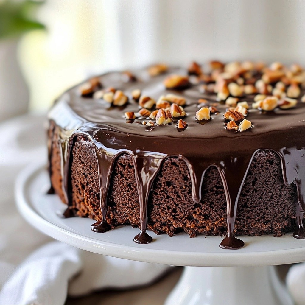 Fudgy Chocolate Almond Flour Cake with Ganache Delight