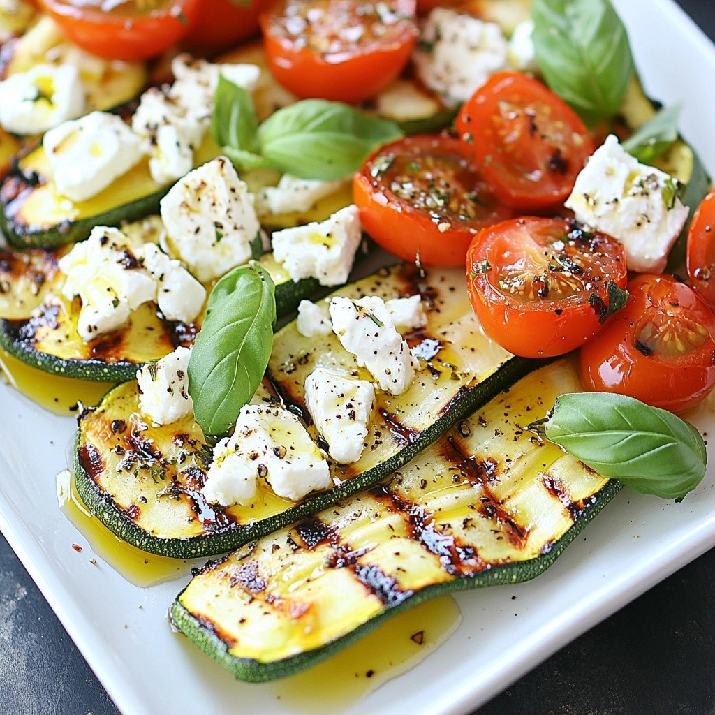 Healthy Dinners Grilled Zucchini and Feta Salad Recipe