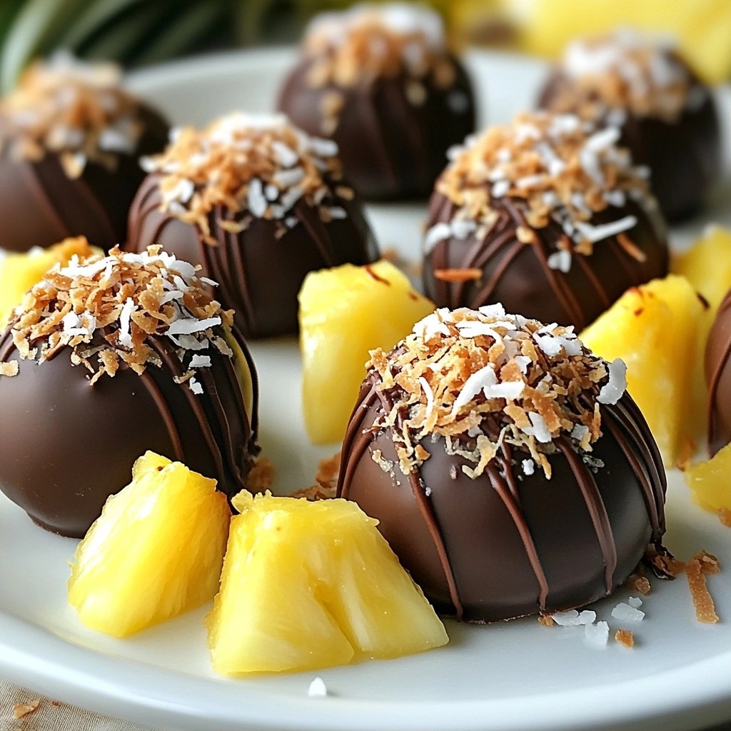 Tropical Pineapple Coconut Chocolate Truffles Delight