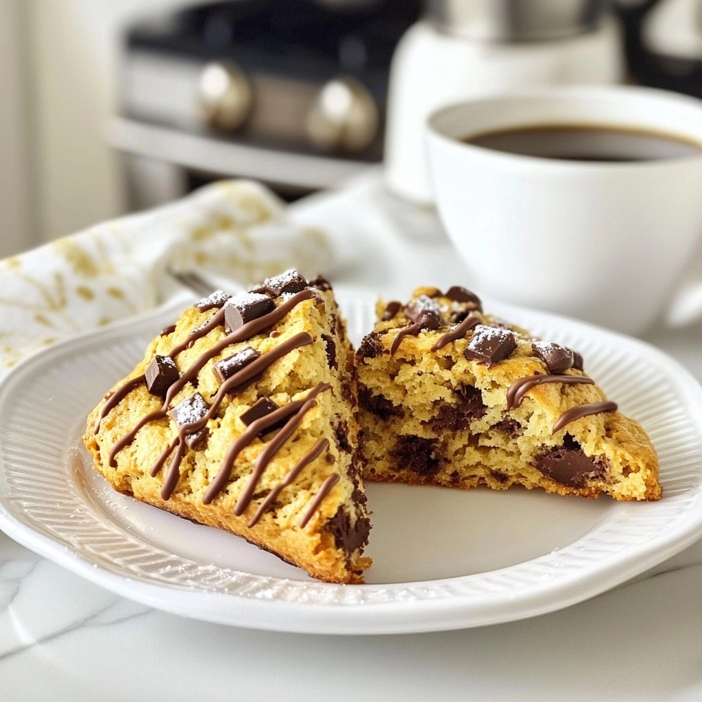 Chunky Dark Chocolate Chip Mocha Scones Delight