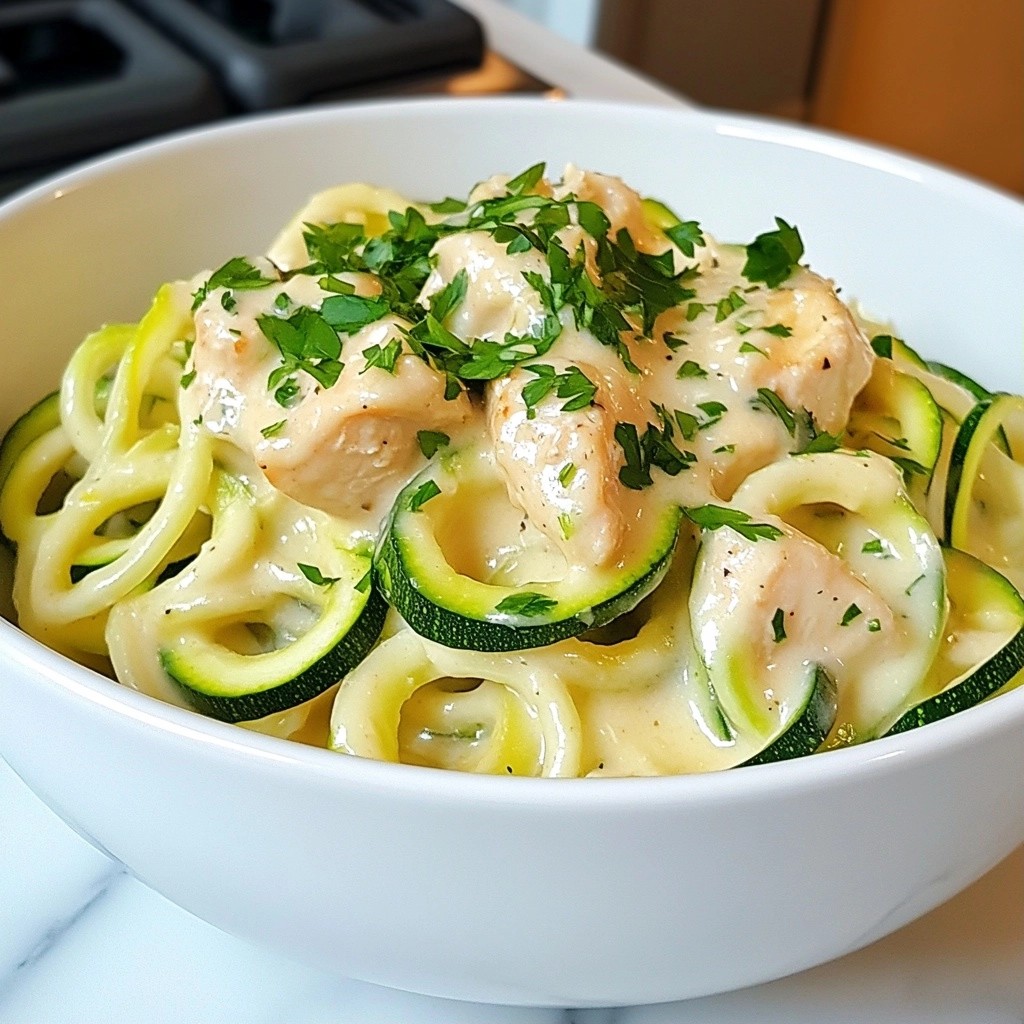 Easy Keto Chicken Alfredo Zoodles Flavorful Dish