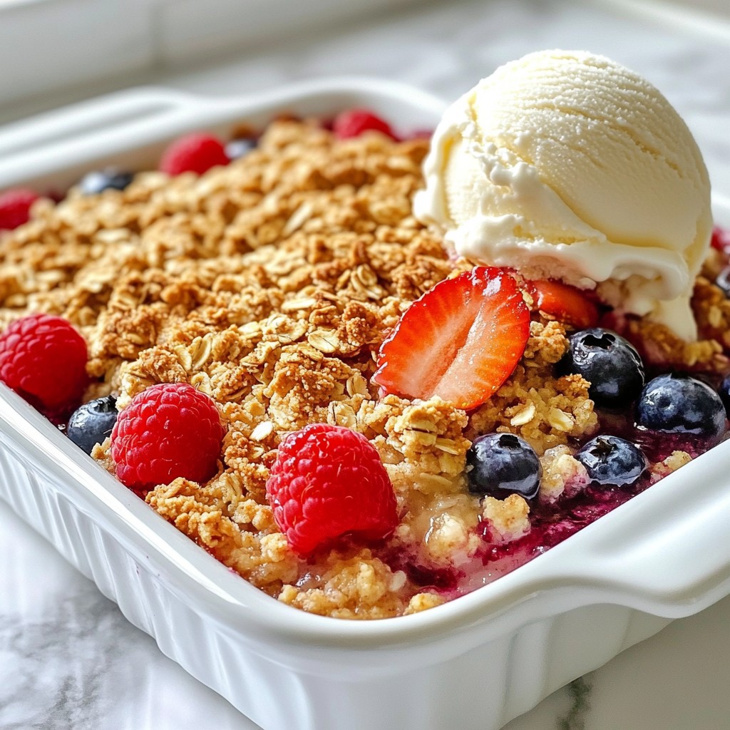 Triple Berry Crisp Easy and Delicious Dessert Recipe