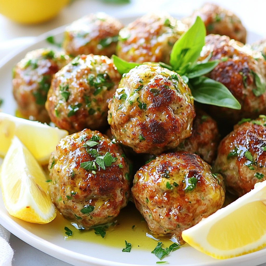 Juicy Keto Lemon Herb Turkey Meatballs Recipe