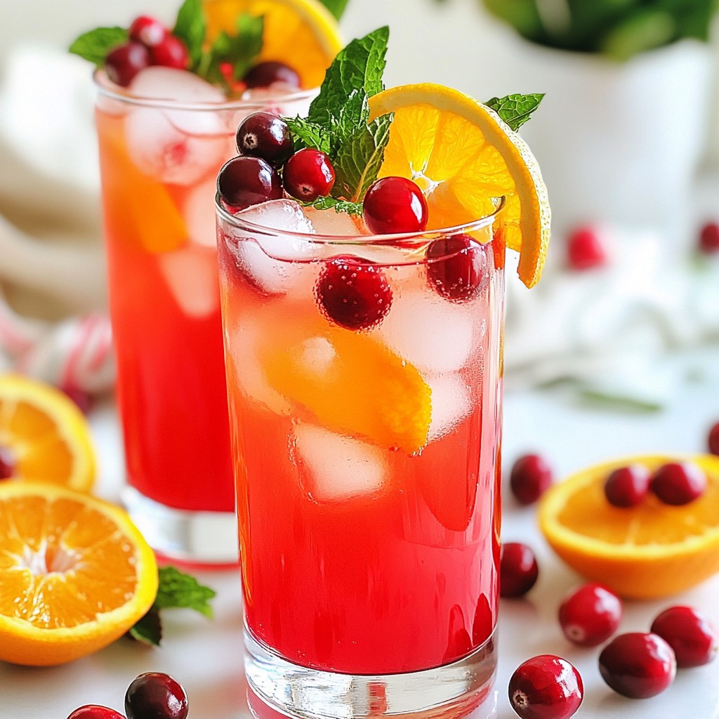 Cranberry Orange Mocktail Refreshing Party Drink