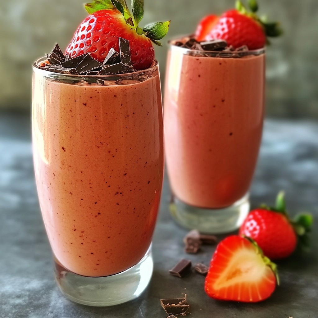 Chocolate Covered Strawberry Smoothie Delightful Treat