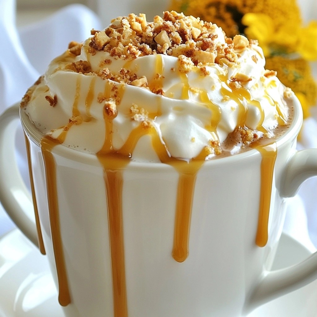 Caramel Toffee Hot Chocolate with Creamy Topping Delight
