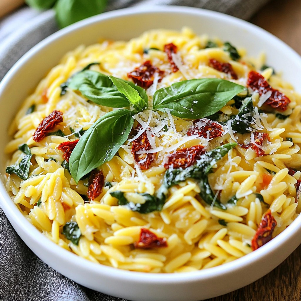 Creamy Sun-Dried Tomato Orzo Delightful Dinner Recipe