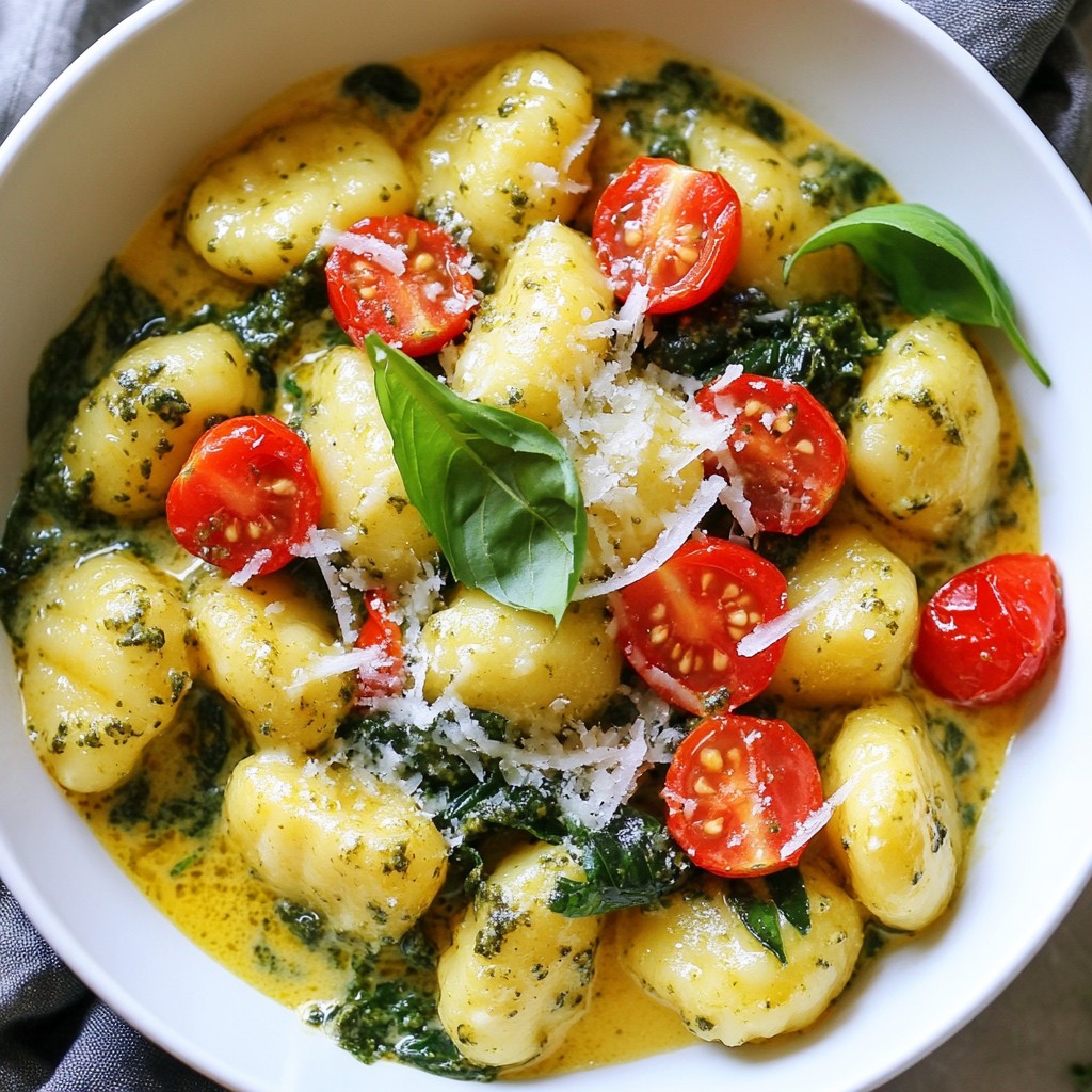 One-Pot Creamy Pesto Gnocchi Quick and Easy Recipe