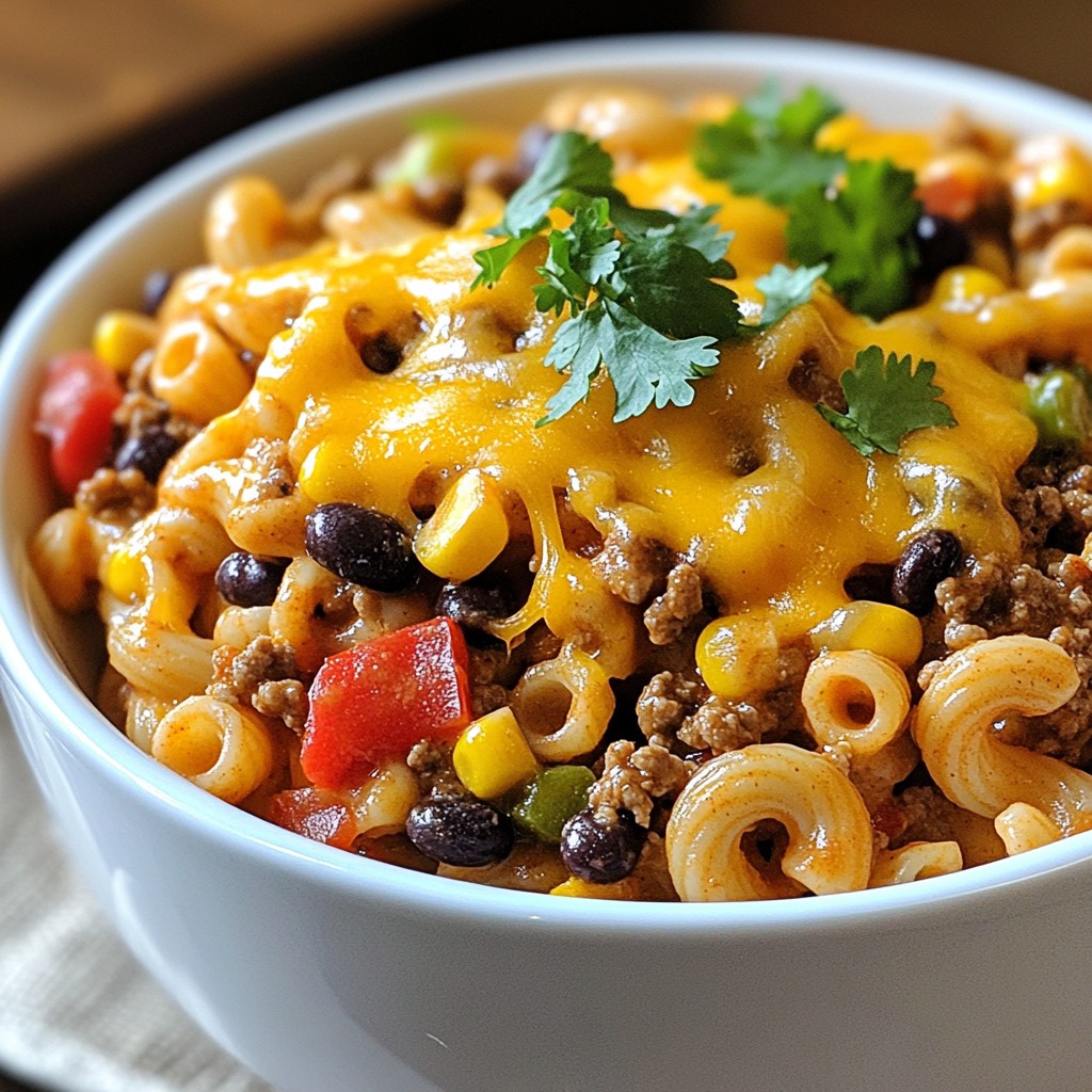 Cheesy Taco Pasta Skillet Quick and Flavorful Meal