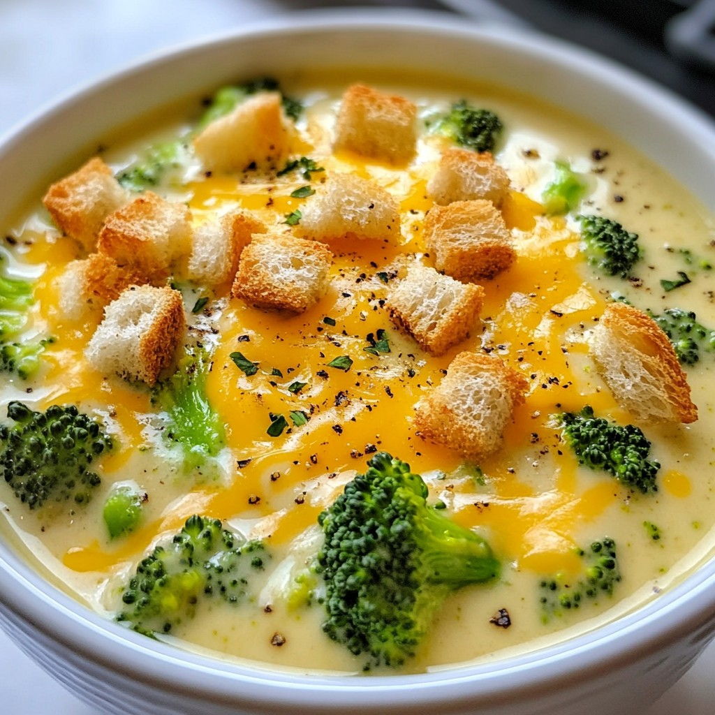 Delicious Broccoli Cheddar Soup Easy and Creamy Recipe