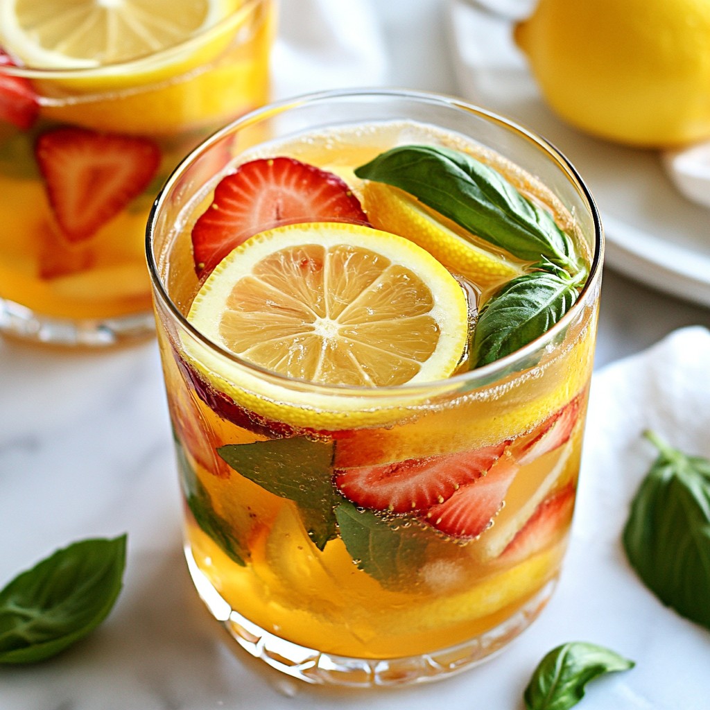 Strawberry Basil Lemonade Refreshing Summer Drink