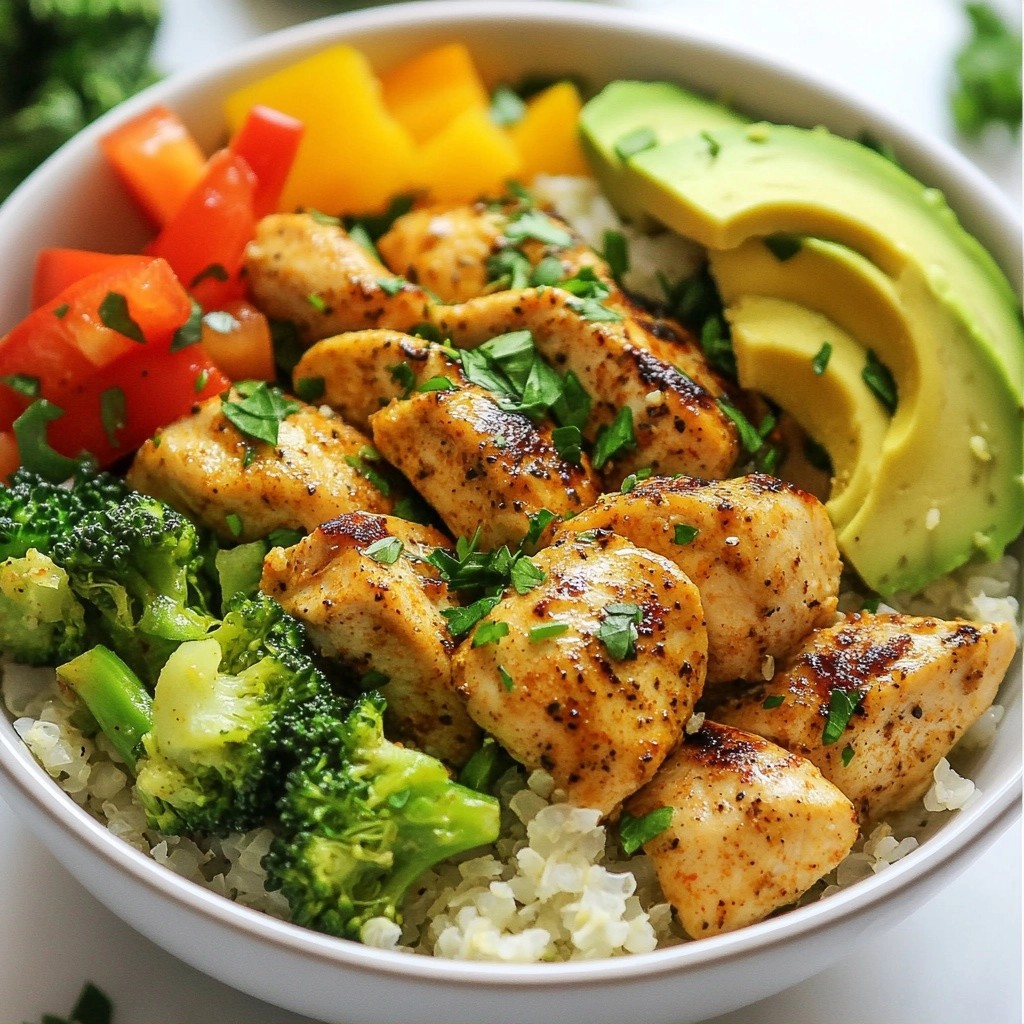 Easy Keto Chicken Cauliflower Rice Bowls Recipe