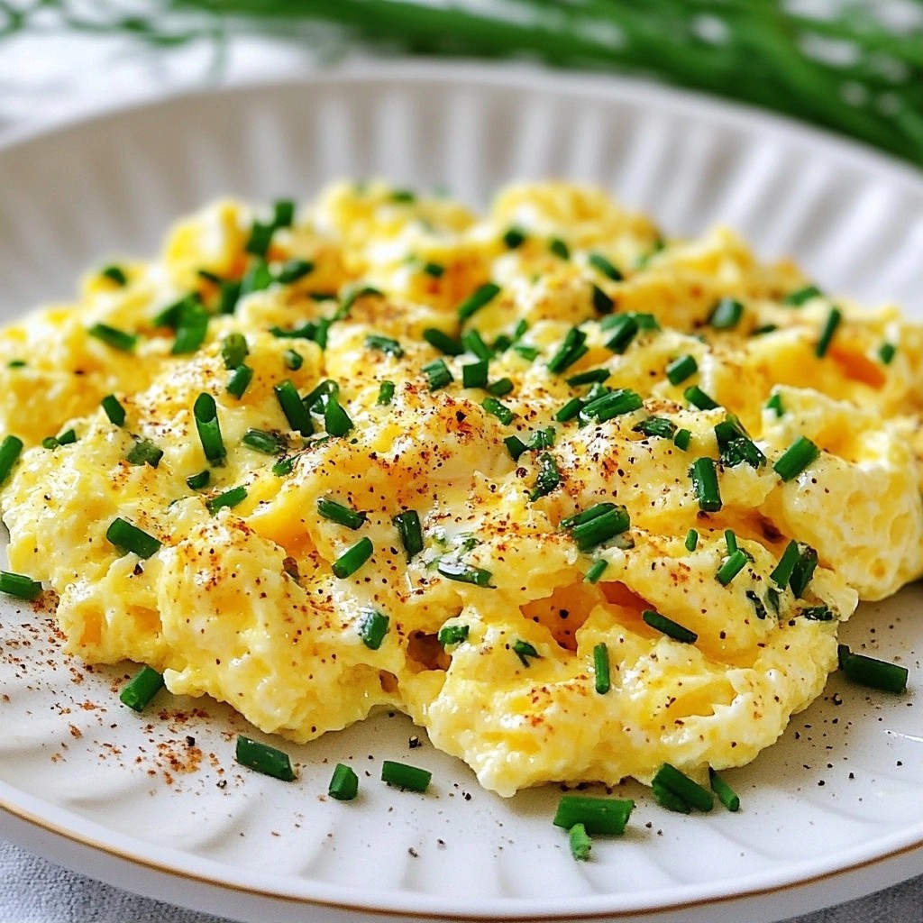 Fluffy Keto Cheese and Chive Scramble Delight