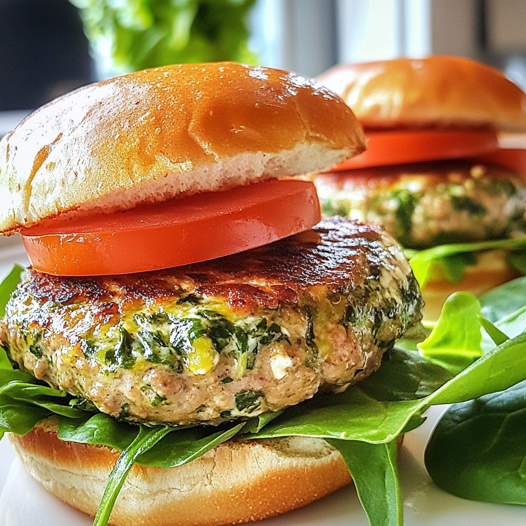 Flavorful Spinach Feta Turkey Burgers Recipe