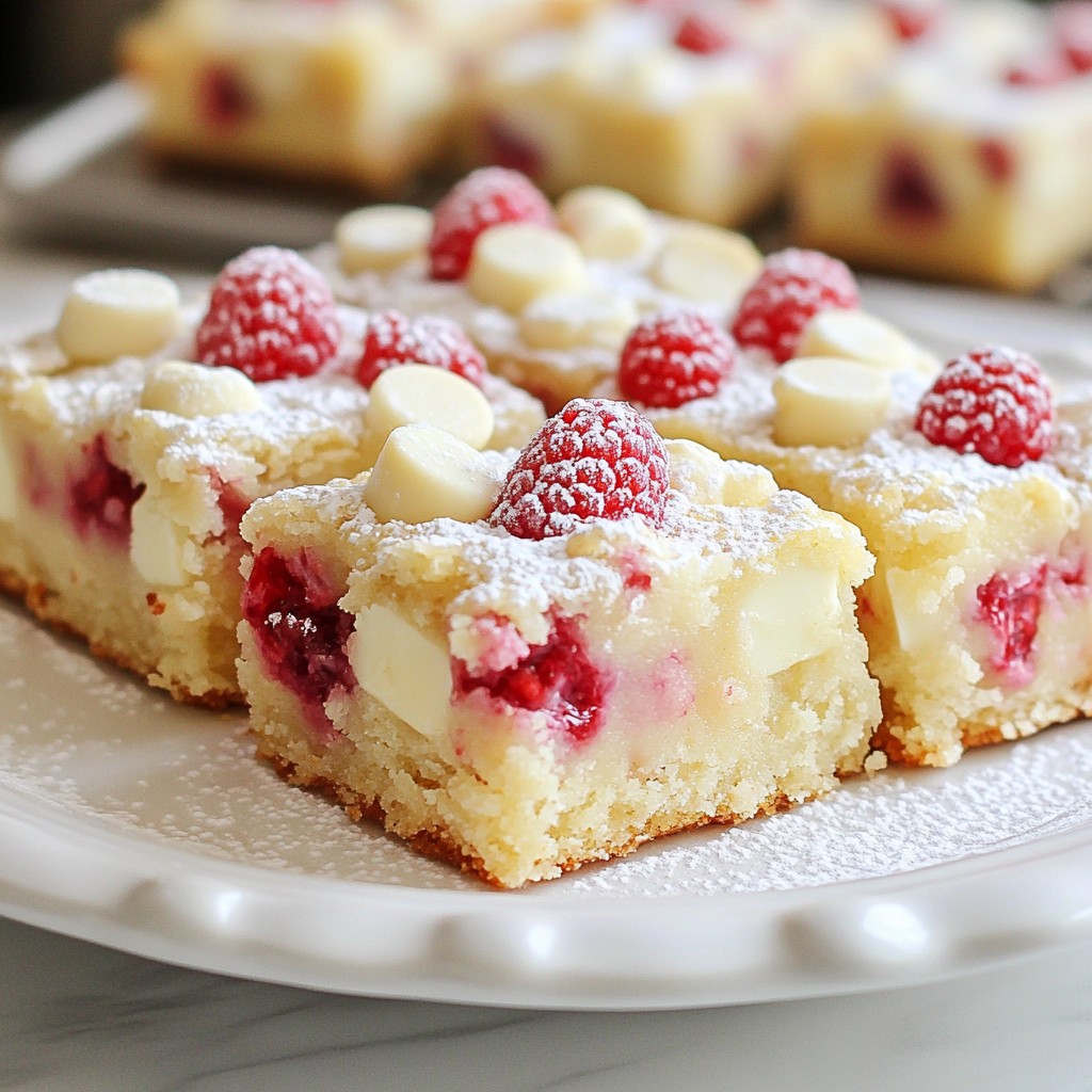 White Chocolate Raspberry Blondies Irresistible Dessert