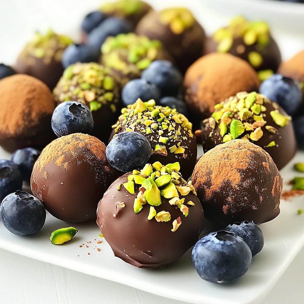 Rich Chocolate Blueberry Truffles with Creamy Centers