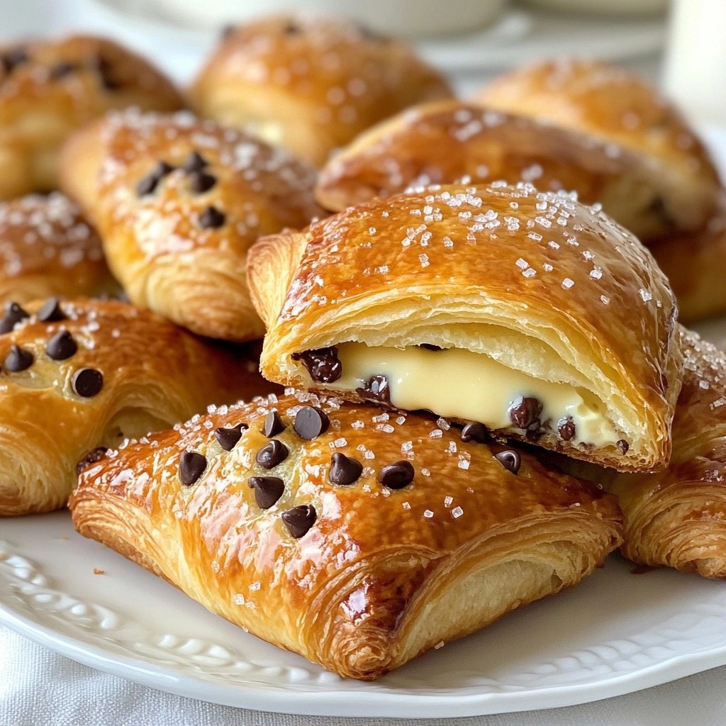 Flaky Chocolate Chip Cream Cheese Croissants Delight