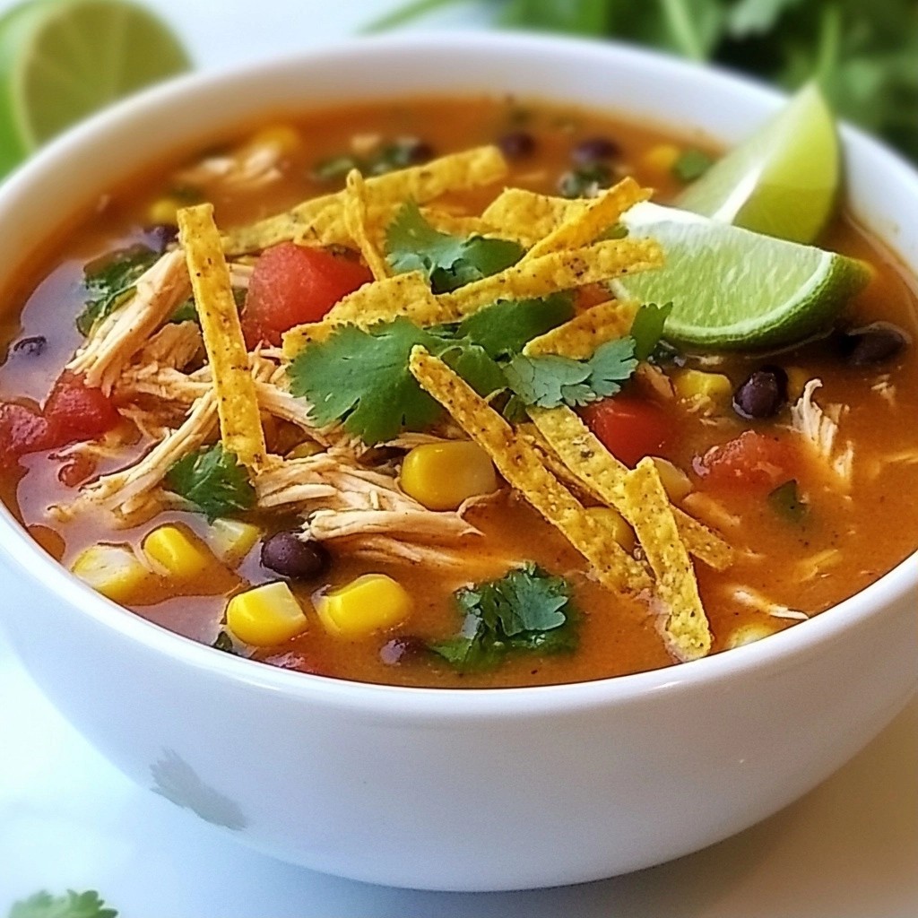 Savory One-Pot Recipes Chicken Tortilla Soup Delight