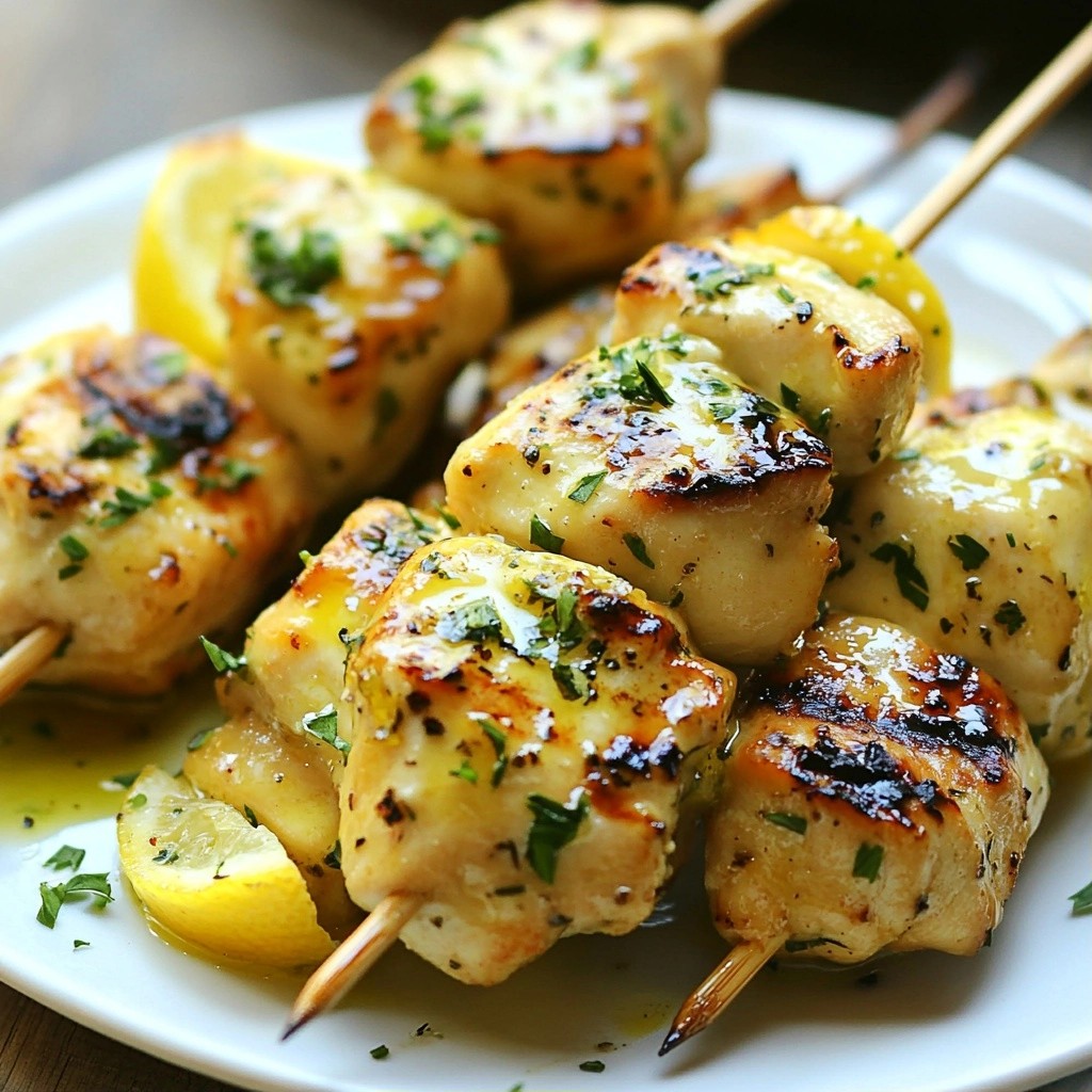 Savory Quick Dinners Garlic Lemon Chicken Skewers